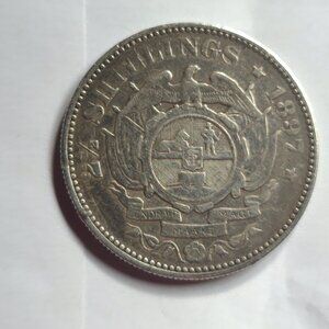 2 1/2 Shilling Coin  1897 South Africa  Nice Rare COIN